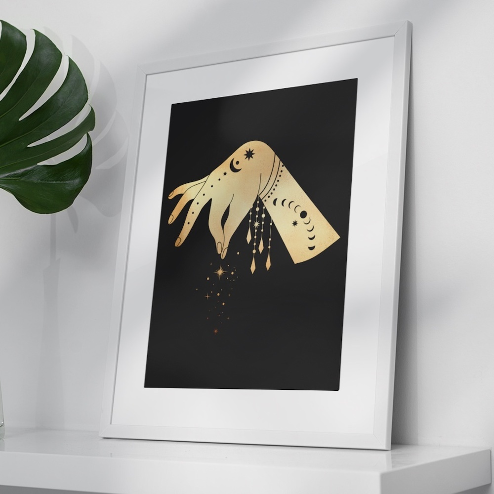 Wall Art Esoteric Celestial Mystic Hands Print Poster Unframed - Picture 4 of 5